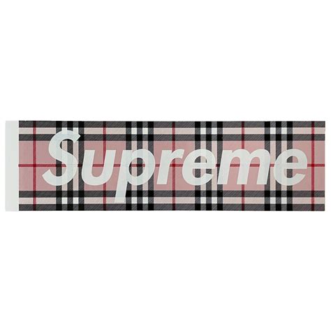 pink supreme burberry sticker.